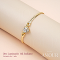 Pulsera Corazón Laminada en Oro 14k Italiano