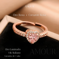 Anillo Dulce Corazon Laminado en Oro blanco, rosa y amarillo